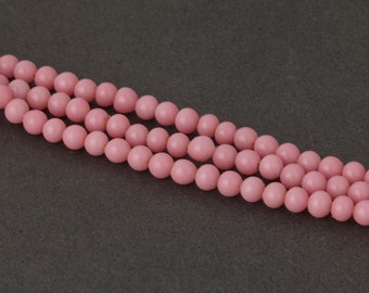 Vintage 4.4mm pink glass rounds, one 7" strand (aprox. 45 beads). B11-PP-1273