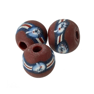 Indonesische Jatim Face Perle, antike Replik, 21mm. 1Stk. b1-2076