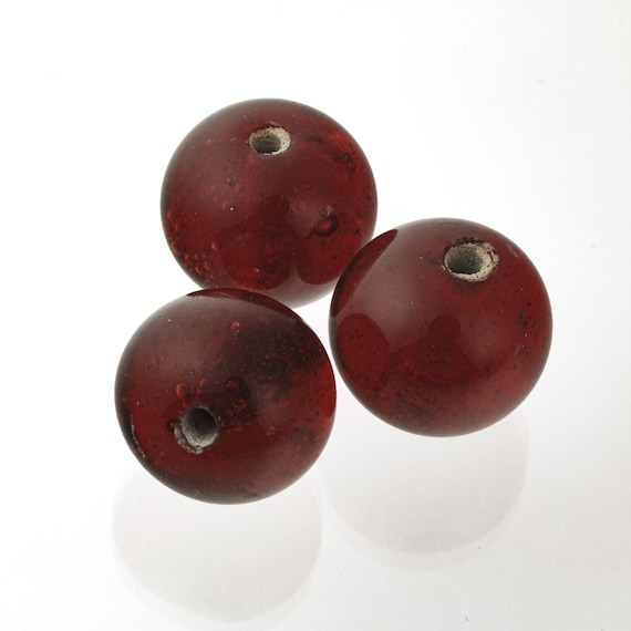 Chinese Translucent Berry Jam Red Peking Glass Bead, 19-22mm, Pkg
