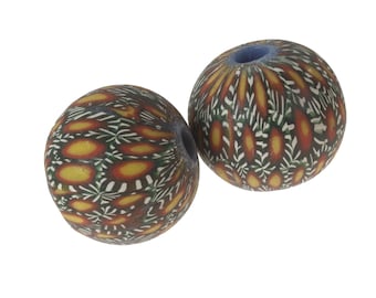 Perle Géante Rare Mosaïque Viking - Design Historique (Java, XXème Siècle)