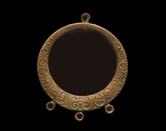 Anillo de lámpara de araña en relieve vintage de latón macizo 27x22mm, pkg de 2. b9-1045