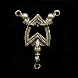 Art Nouveau style oxidized brass lavaliere 25x20mm 1 pc. b9-2085