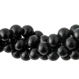 Black onyx beads, 4mm, Pcs. 50. 1980s. b4-ony310