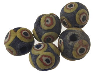 古代地中海ガラスアイビーズの複製。20 mm。1 パック。b1-891 - Etsy 日本