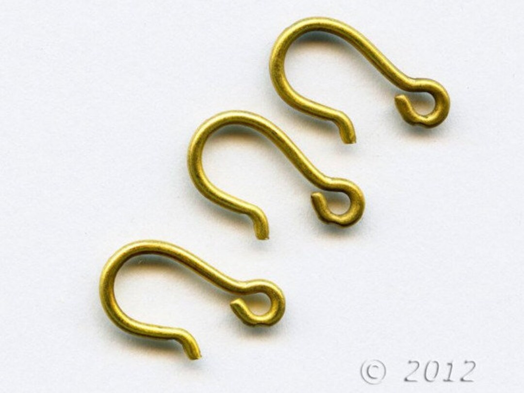 Vintage Solid Brass Necklace Hooks. 16x8mm. Package of 10. Etsy UK