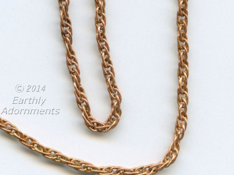 Vintage Solid Brass Super Fine 2x1mm Double Rope Chain Sold by the Foot ...