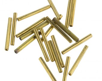 Vintage solid brass bugles. 13mm. Pkg of 50. b18-0200