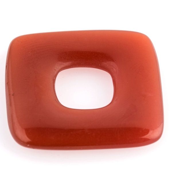 Old Bohemian Gablonz translucent carnelian glass ring. Circa 1926.  25mm. Pkg of 1. b11-yo-0894