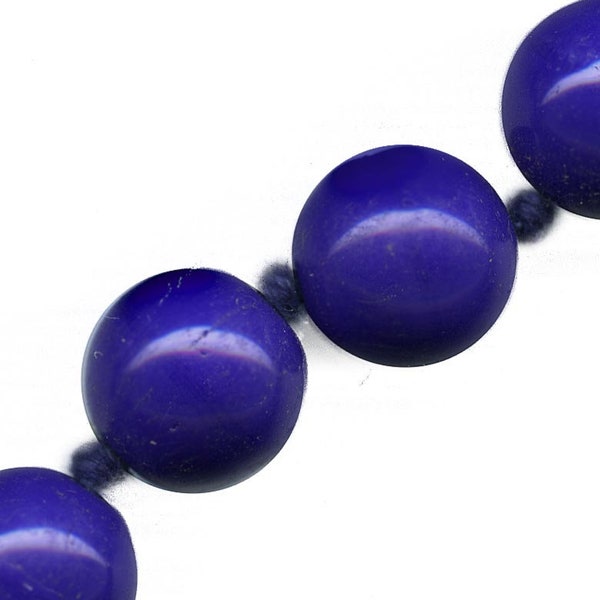 1930s Czech opaque cobalt blue rounds 13mm pkg of 5. b11-bl-1100