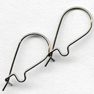 May include: Two silver earring hooks, each with a simple, teardrop-shaped design.
