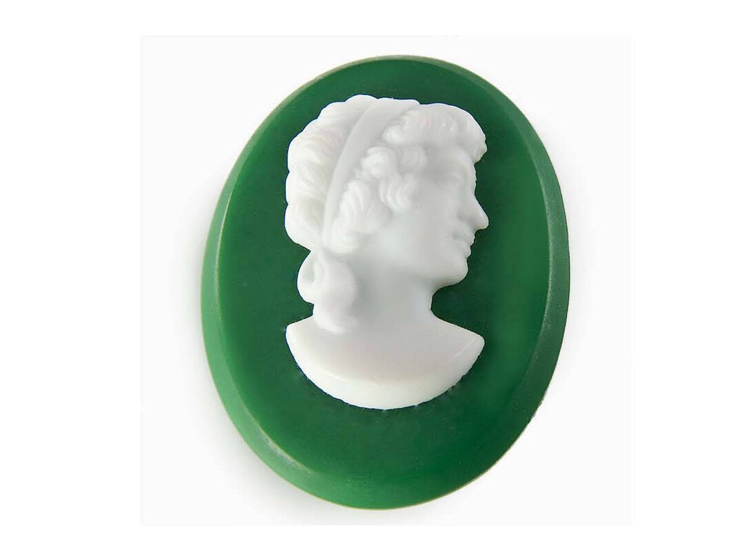 ヴィンテージ　カメオ ヴィンテージドイツガラスカメオ。36 x 24 mm。1 個入り。B5