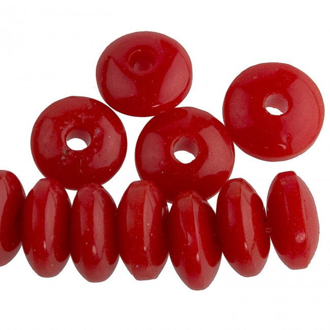 Vintage Czech Red Glass Rondelles. 9mm. Pkg of 25. B11-rd-0757 - Etsy