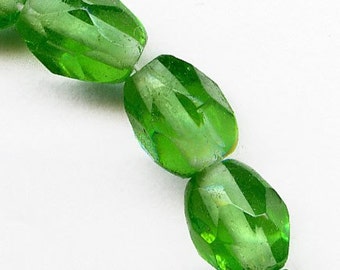 Vintage Czech faceted glass ovals 7x5mm pkg of 25. b11-gr-0972