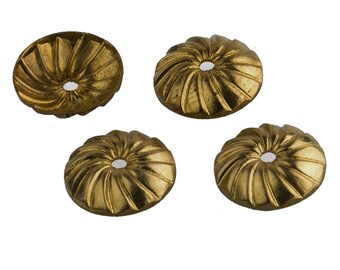 Brass beadcap with Spiral Design. 8mm. Pkg. of 6. b9-0484