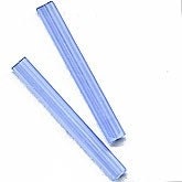 Vintage Czech blue satin glass pentagonal cylinders 40x5mm. Pkg of 6.…