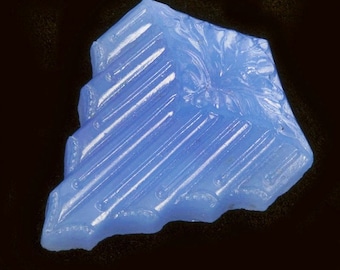 Art Deco Bohemian translucent ice blue glass geometric stone Czechoslovakia 23x19mm Pkg of 2. b5-650