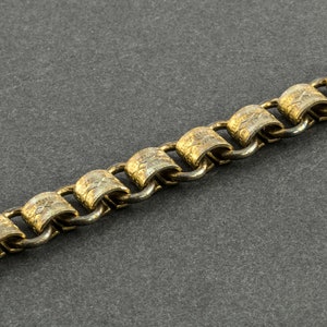 Vintage style embossed solid brass book chain per foot. b12-chn578