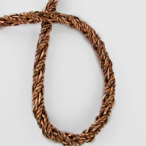 Vintage copper over brass twisted foxtail chain  4mm per foot. b12-chn597