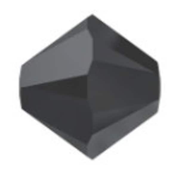Vintage Swarovski crystal bicones,Jet Black. Art.5301. 4mm Pkg 36. b11-bw-2128