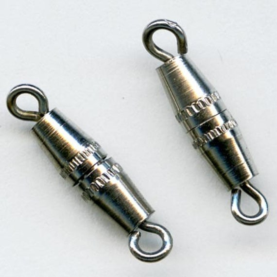 Vintage silverplate barrel clasp 17x4mm pkg of 4. b8-239