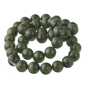 Genuine natural high grade 1980s Taiwan Nephrite jade, 10mm. 8&quot; strand. 20 pcs. b4-jad501