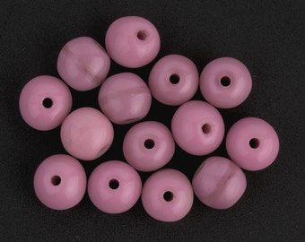 Vintage Czech Deep Rose Colored Rounds. 6mm. Pkg of 25. b11-pp-0579