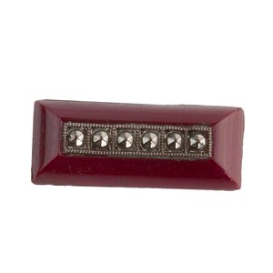 Art Deco rectangular glass cabochon. Czechoslovakia 1920s. 10x25mm. Pkg of 1. b5-421b