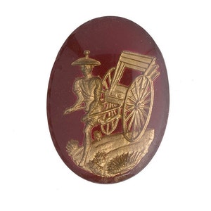 Chinese porter intaglios. 22x30mm. Pkg of 1. b5-347