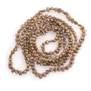 Superb akoya keishi bronze pearl necklace. 32 inches. nlbd996
