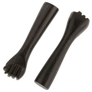 Vintage hand carved black ebony hand pendant, 29x8mm, India, pkg of 2. b7-wo239