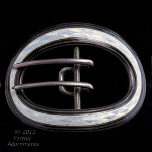 Antique sterling silver and enamel edwardian buckle, william b. kerr. buvs106