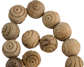 彫刻されたオリーブウッドビーズ。11 mm。8 個入り。B7-WO012-4 - Etsy