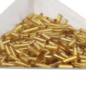 Vintage Czech bugle beads. 7x2mm. 10-gr. bag. b17-008(e)