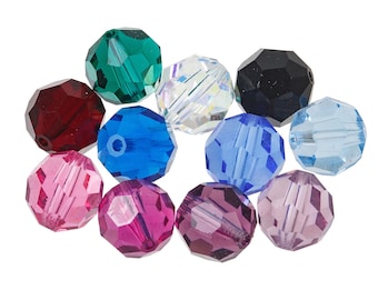 Vintage Swarovski 8mm round beads. Article 5000. various colors. Package of 10.  b11-mi-2180