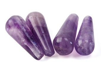 Amethist A-graad handgesneden druppelkralen. 16x6mm. Vintage stock, jaren 1980. 2 bijpassende paren. Jaren 1980. b4-ame227