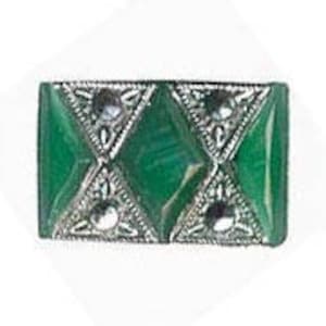Rare Art Deco rounded back rectangles. 12x9mm. Pkg of 2. b5-405