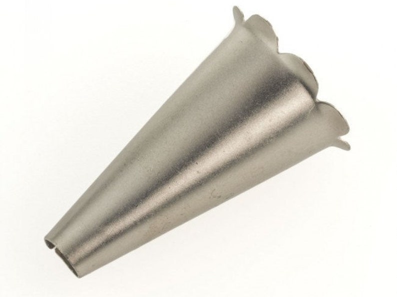2 x 1 14 Silver metal cone with petal edges b9-2405 Sold individually
