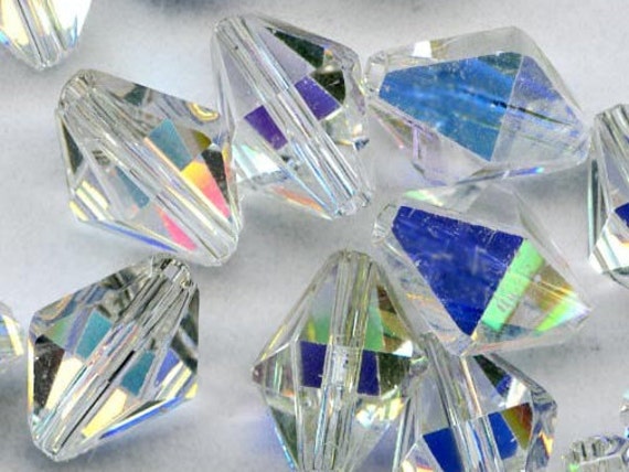 Swarovski crystal glass aurora borealis diamond bead  pkg of b11-cr-0559