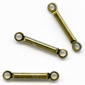 Vintage brass bar links. 14mm. Pkg of 25. b9-0952