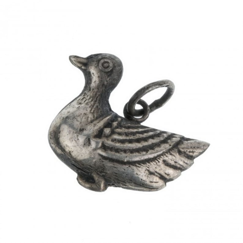Little sterling silver duck pendant in the style of antique Etsy