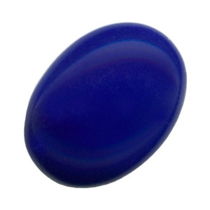 Vintage West German lapis blue oval glass cabochon 18 x 13mm. Package of 4. b5-902