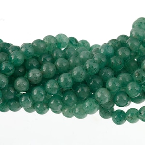 6mm vintage natural green aventurine round beads in 16 inch strands. B4-ave216