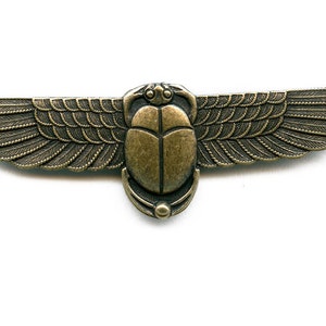 Vintage Egyptian revival oxidized solid brass stamping. 60x15mm Pkg. of 1. b9-2302