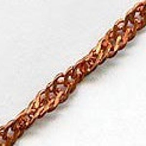 Vintage copper over steel twisted curb chain. 3mm. Per foot. b12-chn551