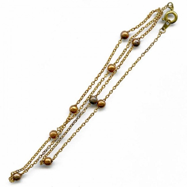 Vintage 16 Inch Finished 1mm Fine Brass Curb Chain With Copper - Etsy
