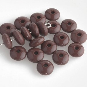 Vintage Czech glass rondelles.9mm. Pkg of 25. b11-br-0736
