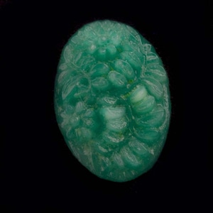 1940s Japan Jade Glass Cabs. 26/18mm. Pkg of 1. B5-0204