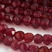 Vintage Czech deep ruby English cut 4mm faceted rounds strand of 100. b11-rd-0806(e)
