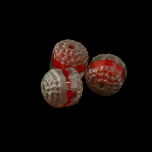 Rare vintage red cathedral window beads. 10mm. Czechoslovakia. Pkg.of 2. B11-rd-0862