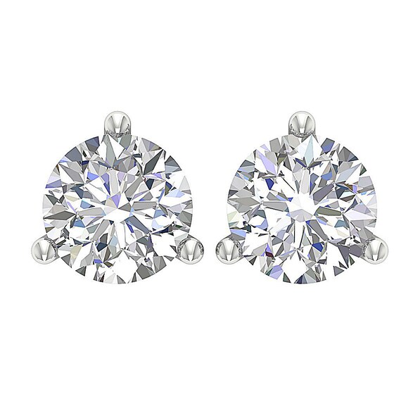 SI1 I1 G 1.10 Ct Natural Diamond Solitaire Studs Earrings 14K
